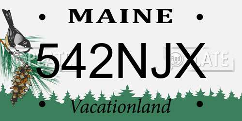 542NJX Maine License Plate