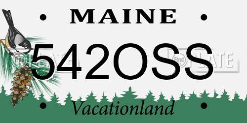 542OSS Maine License Plate