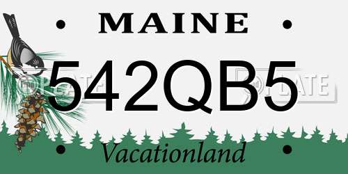 542QB5 Maine License Plate