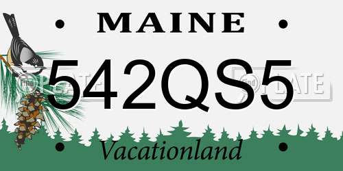 542QS5 Maine License Plate