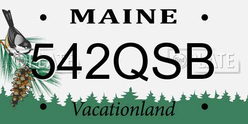 542QSB Maine License Plate