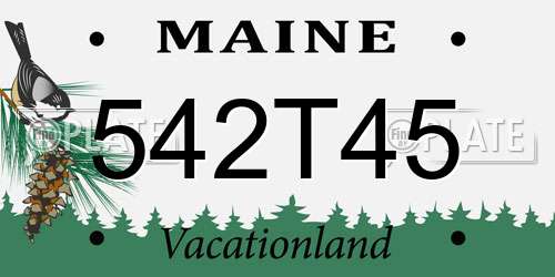 542T45 Maine License Plate