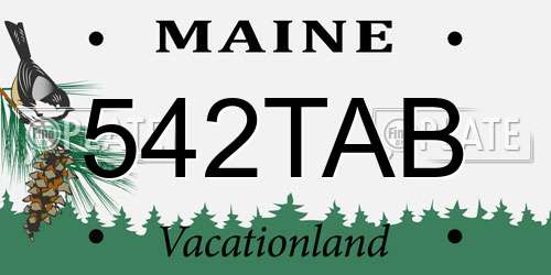 542TAB Maine License Plate