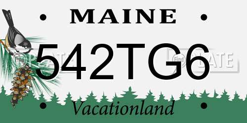 542TG6 Maine License Plate
