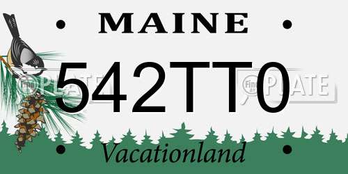 542TT0 Maine License Plate