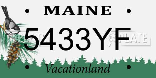 5433YF Maine License Plate