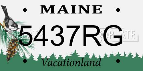5437RG Maine License Plate