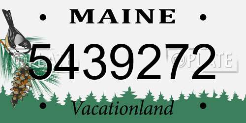5439272 Maine License Plate