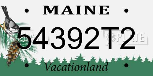 54392T2 Maine License Plate