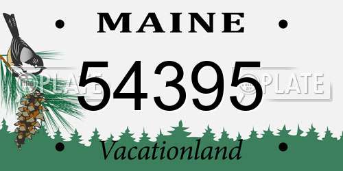 54395 Maine License Plate