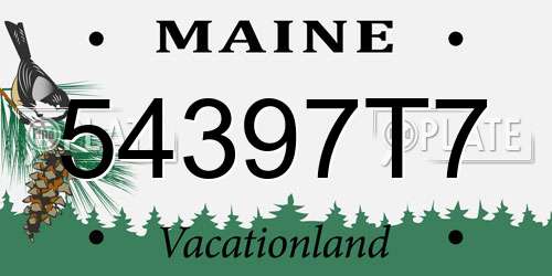 54397T7 Maine License Plate