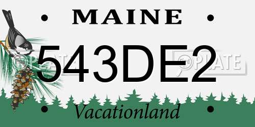 543DE2 Maine License Plate