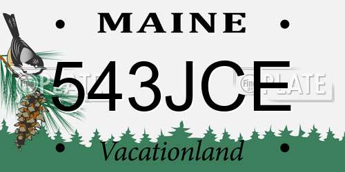 543JCE Maine License Plate