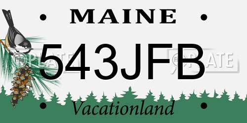 543JFB Maine License Plate