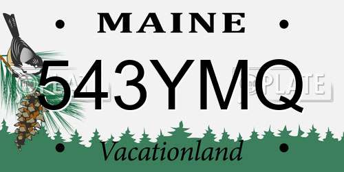 543YMQ Maine License Plate