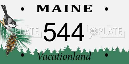 544 Maine License Plate