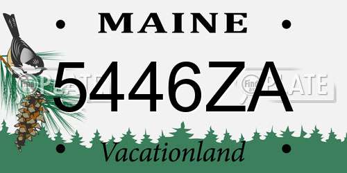 5446ZA Maine License Plate