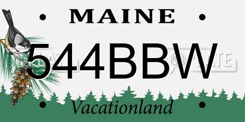 544BBW Maine License Plate