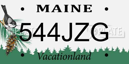 544JZG Maine License Plate