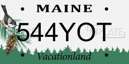 544YOT Maine License Plate