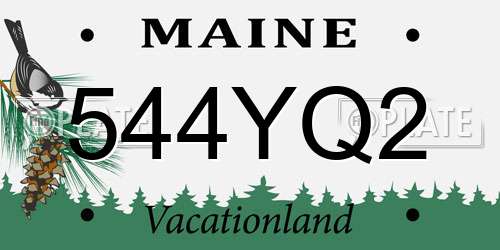 544YQ2 Maine License Plate
