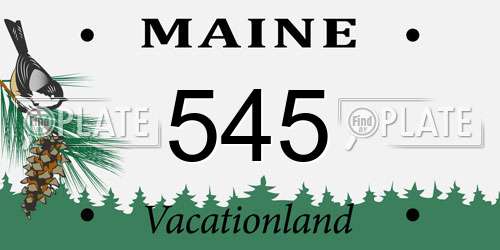 545 Maine License Plate
