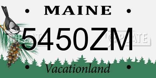 5450ZM Maine License Plate