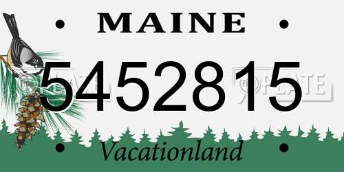 5452815 Maine License Plate