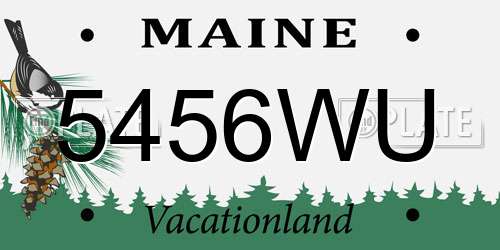 5456WU Maine License Plate