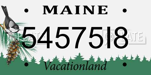 54575I8 Maine License Plate