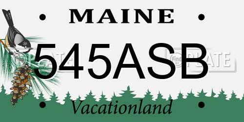 545ASB Maine License Plate
