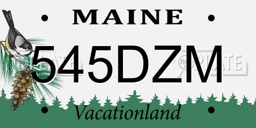 545DZM Maine License Plate