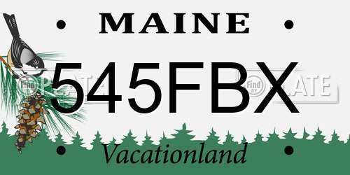 545FBX Maine License Plate