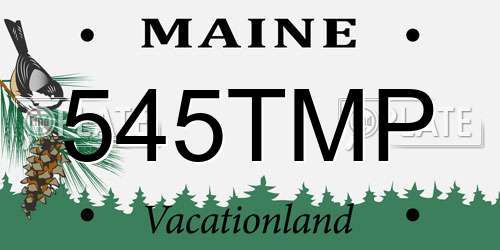 545TMP Maine License Plate