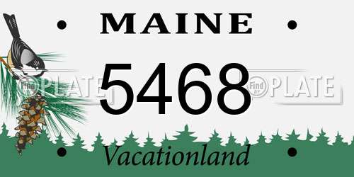 5468 Maine License Plate
