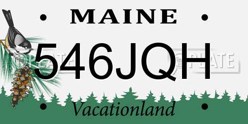546JQH Maine License Plate