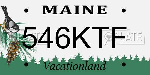 546KTF Maine License Plate