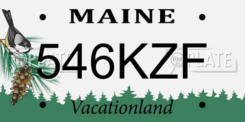 546KZF Maine License Plate