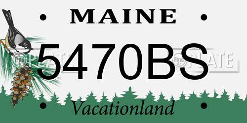 5470BS Maine License Plate