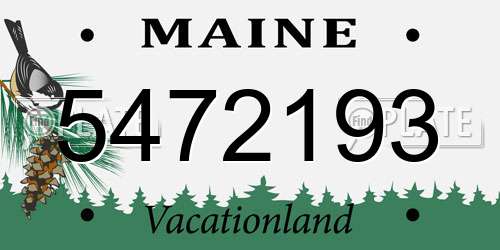 5472193 Maine License Plate