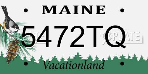 5472TQ Maine License Plate