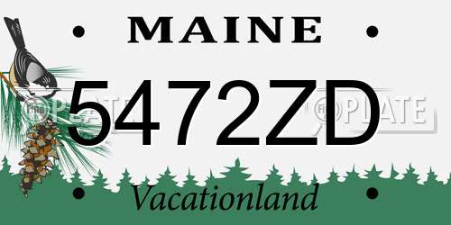 5472ZD Maine License Plate