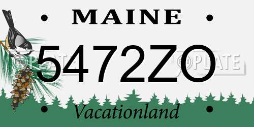 5472ZO Maine License Plate