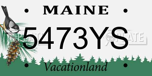 5473YS Maine License Plate
