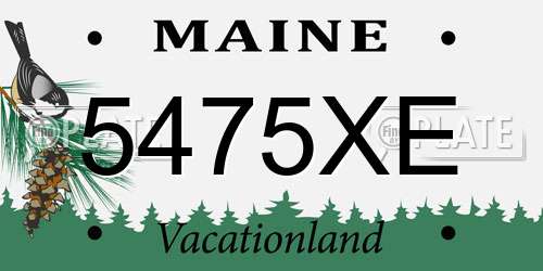 5475XE Maine License Plate