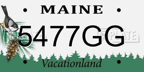 5477GG Maine License Plate