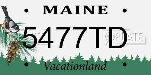 5477TD Maine License Plate