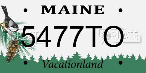 5477TO Maine License Plate