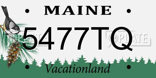 5477TQ Maine License Plate
