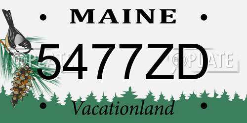 5477ZD Maine License Plate